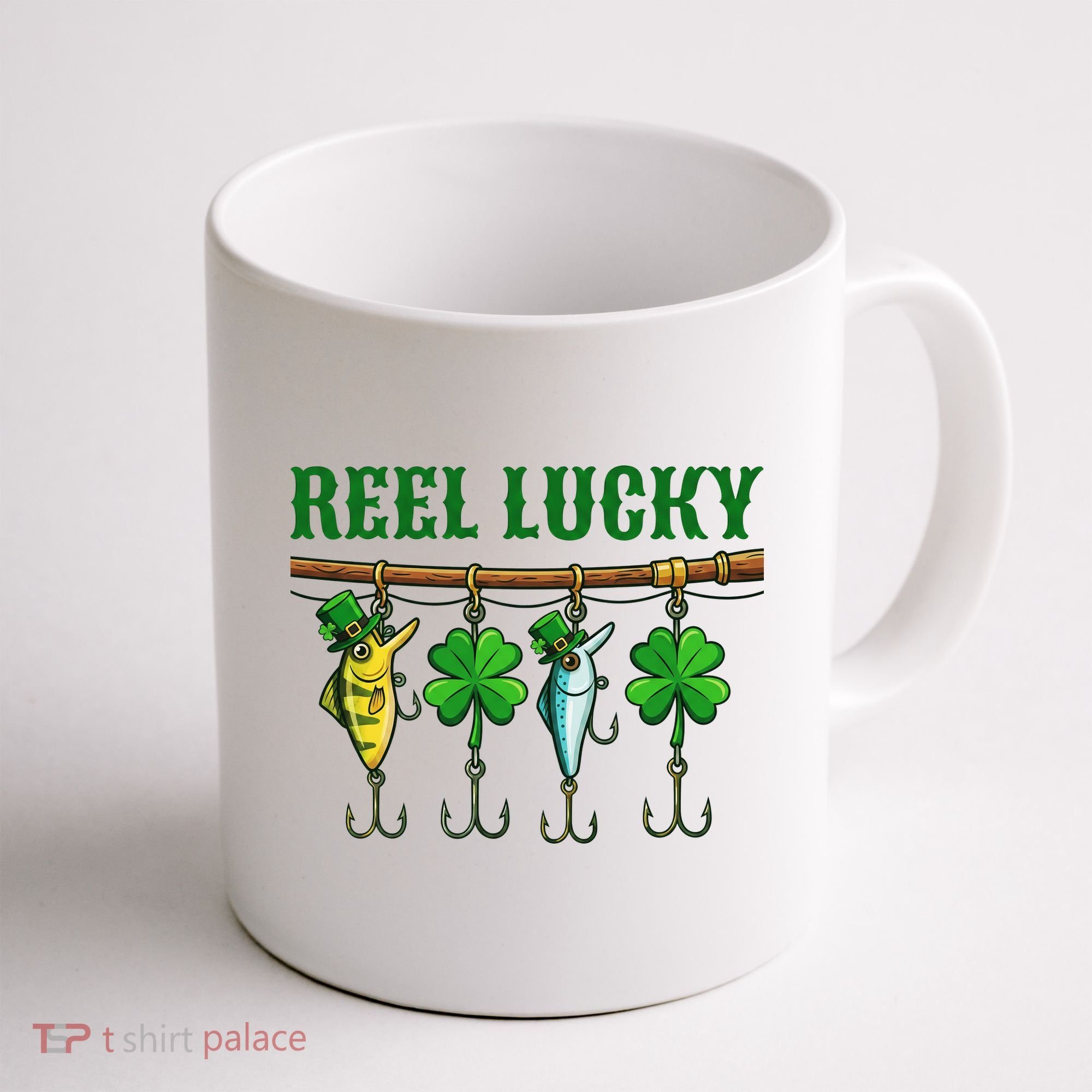 Reel Lucky St Patrick’s Day Fishing Coffee Mug