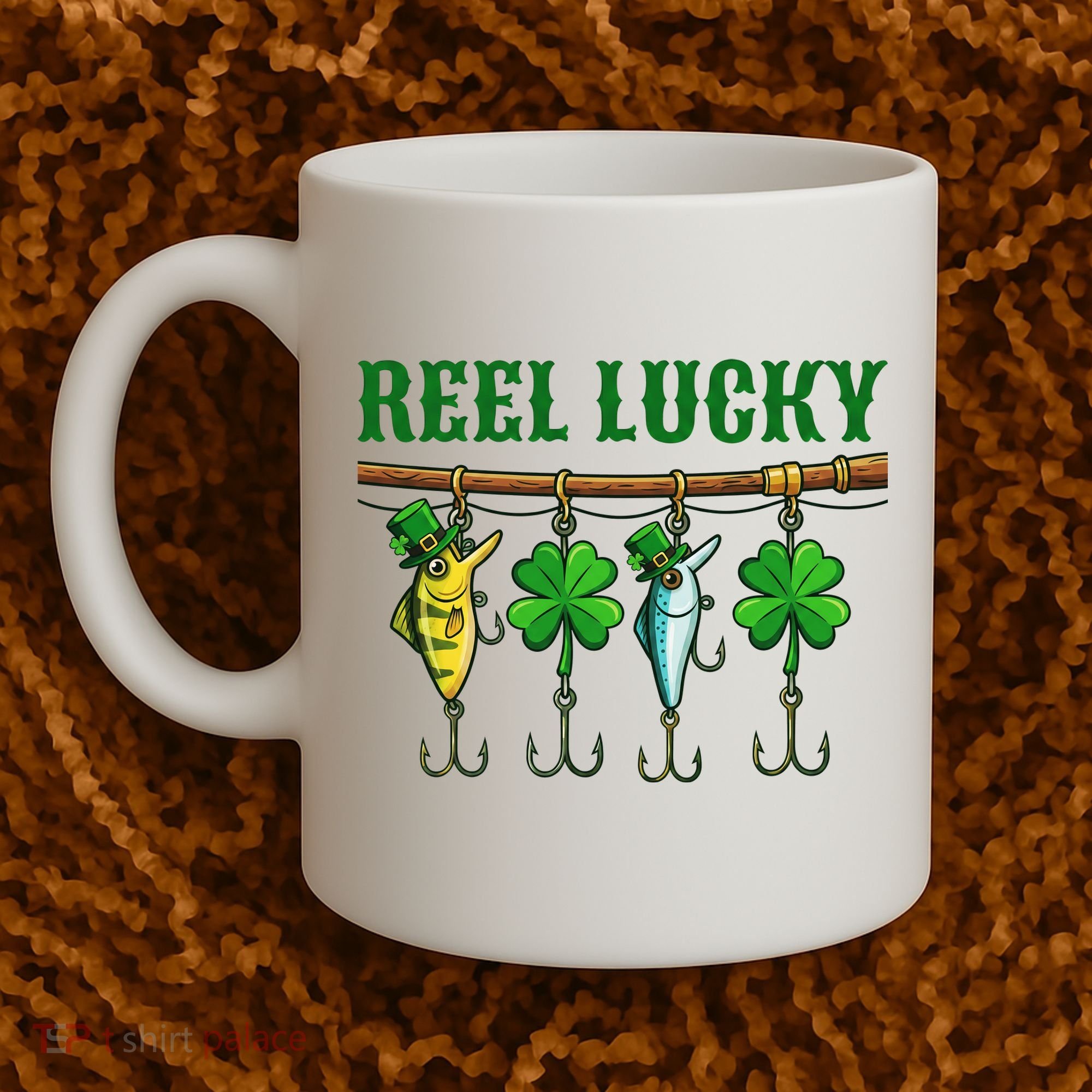 Reel Lucky St Patrick’s Day Fishing Coffee Mug