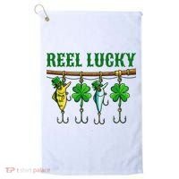Reel Lucky St Patrick’s Day Fishing Golf Towel thumb 0