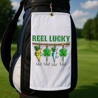 Reel Lucky St Patrick’s Day Fishing Golf Towel thumb 2