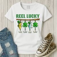 Reel Lucky St Patrick’s Day Fishing Women's T-Shirt thumb 3