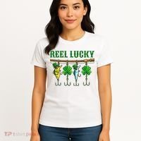 Reel Lucky St Patrick’s Day Fishing Women's T-Shirt thumb 4