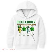 Reel Lucky St Patrick’s Day Fishing Kids Hoodie thumb 0