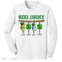 Reel Lucky St Patrick’s Day Fishing Kids Long Sleeve Shirt thumb 0