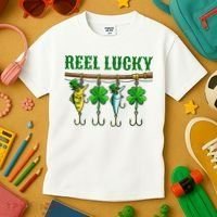 Reel Lucky St Patrick’s Day Fishing Kids T-Shirt thumb 3