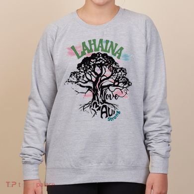 Retro Lahaina Strong Love Maui Support Hawaii Trees Women's Sweatshirt