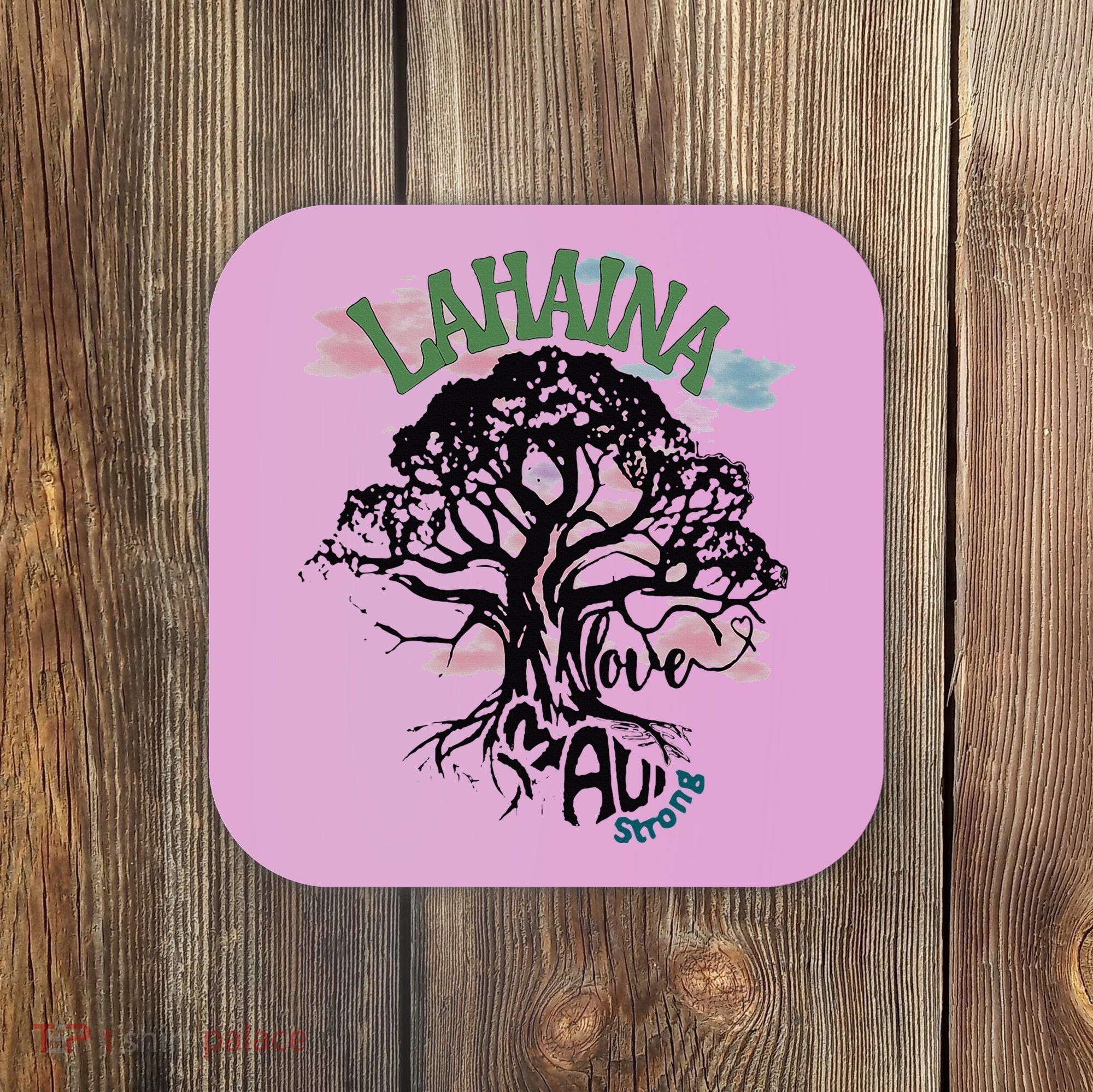 Retro Lahaina Strong Love Maui Support Hawaii Trees Coaster
