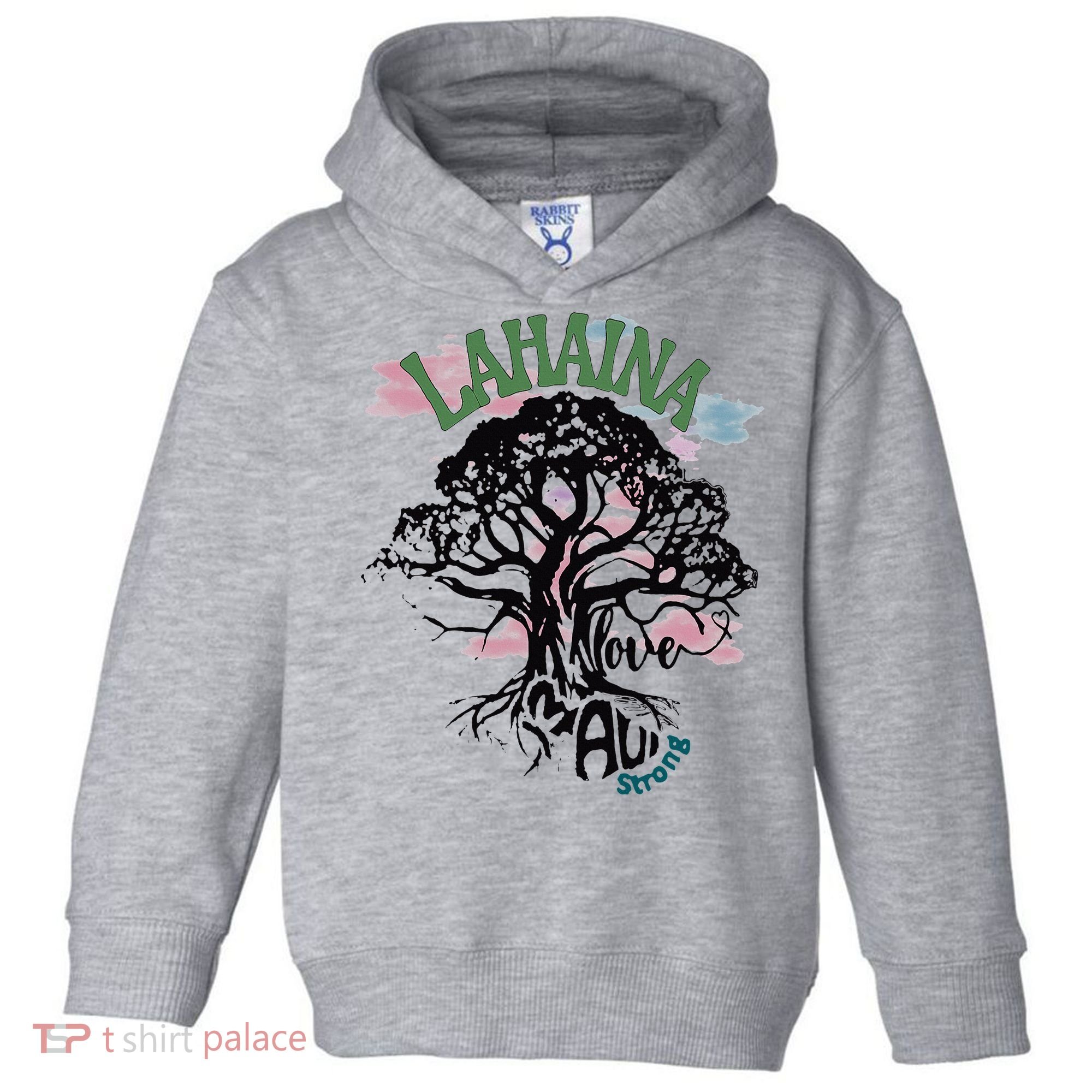 Retro Lahaina Strong Love Maui Support Hawaii Trees Toddler Hoodie