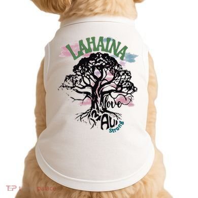 Retro Lahaina Strong Love Maui Support Hawaii Trees Doggie Tank