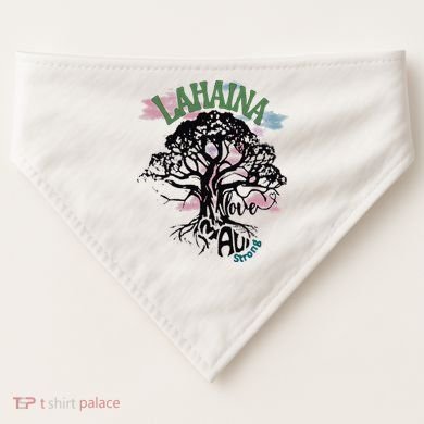 Retro Lahaina Strong Love Maui Support Hawaii Trees USA-Made Doggie Bandana