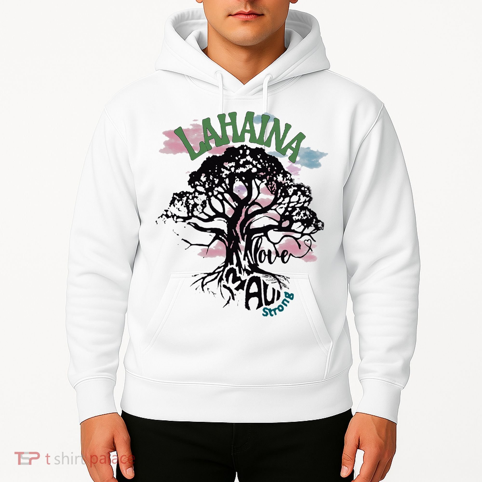 Retro Lahaina Strong Love Maui Support Hawaii Trees Hoodie