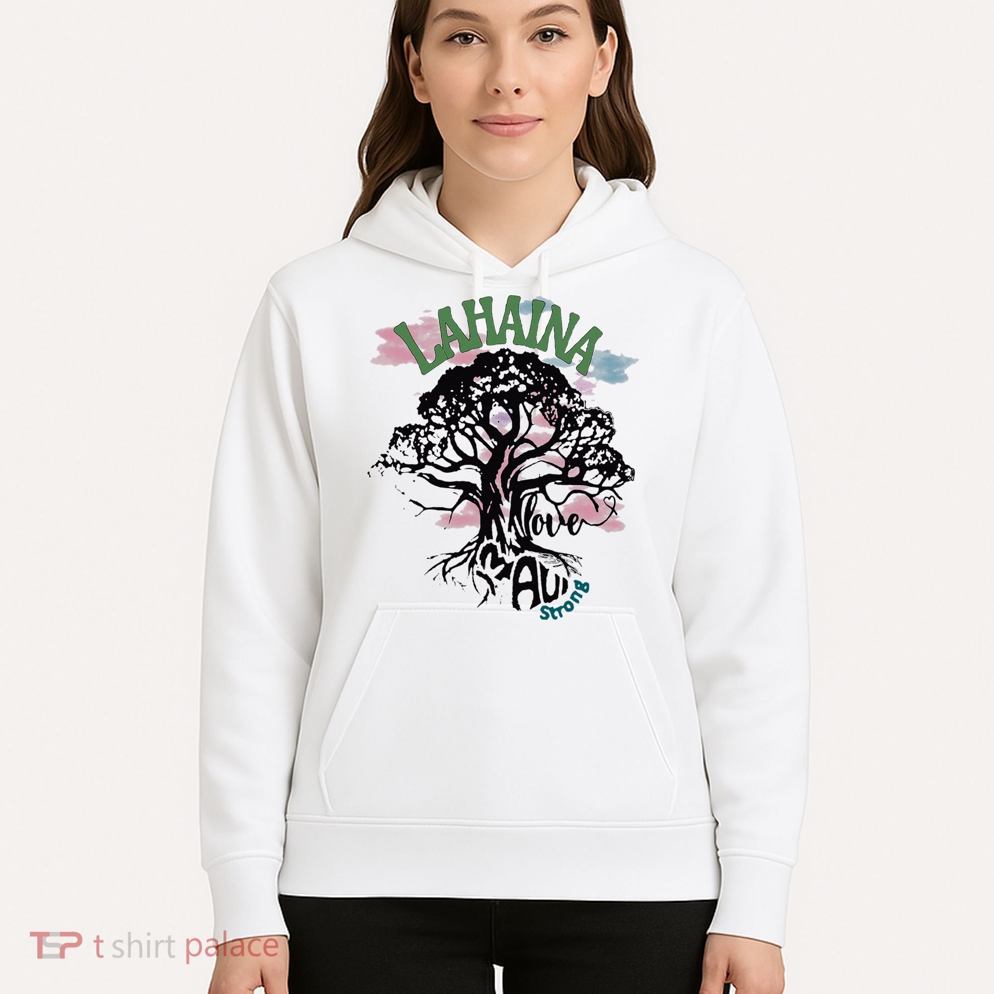 Retro Lahaina Strong Love Maui Support Hawaii Trees Hoodie