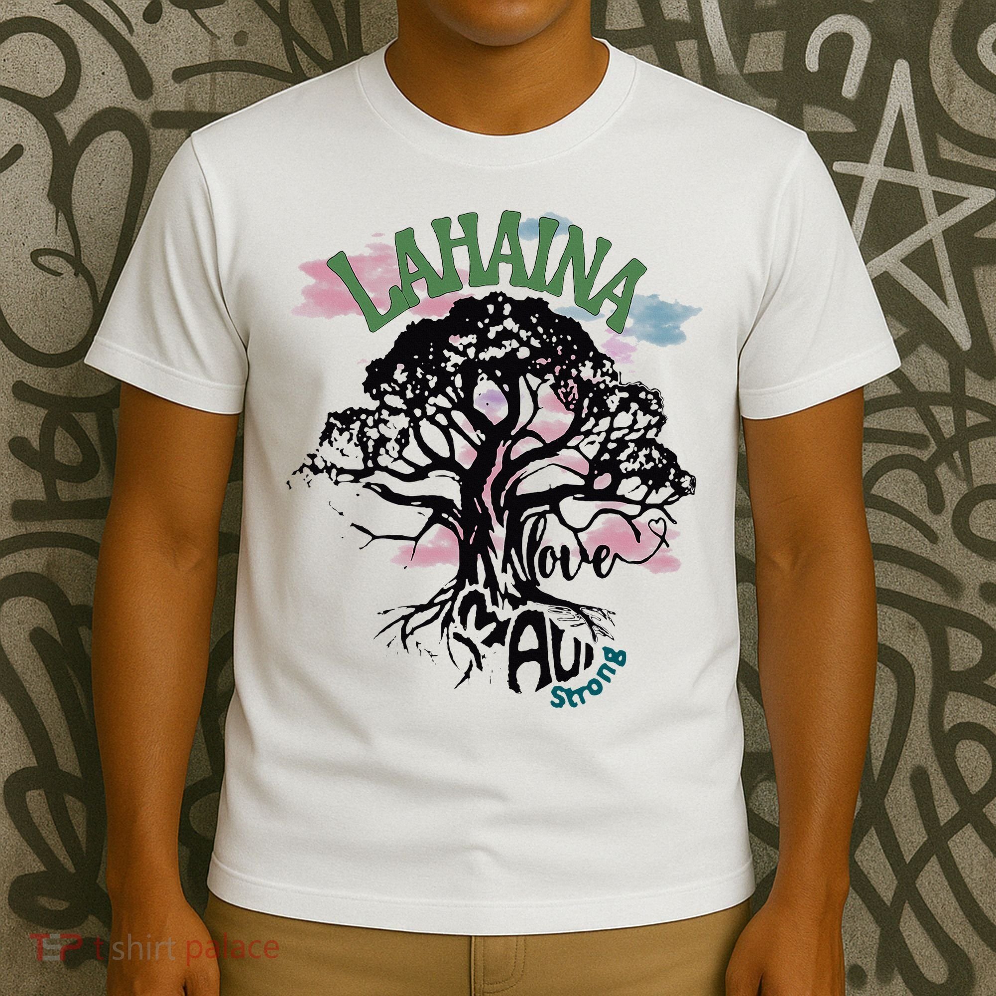 Retro Lahaina Strong Love Maui Support Hawaii Trees T-Shirt