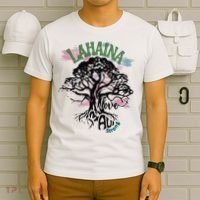 Retro Lahaina Strong Love Maui Support Hawaii Trees T-Shirt thumb 6