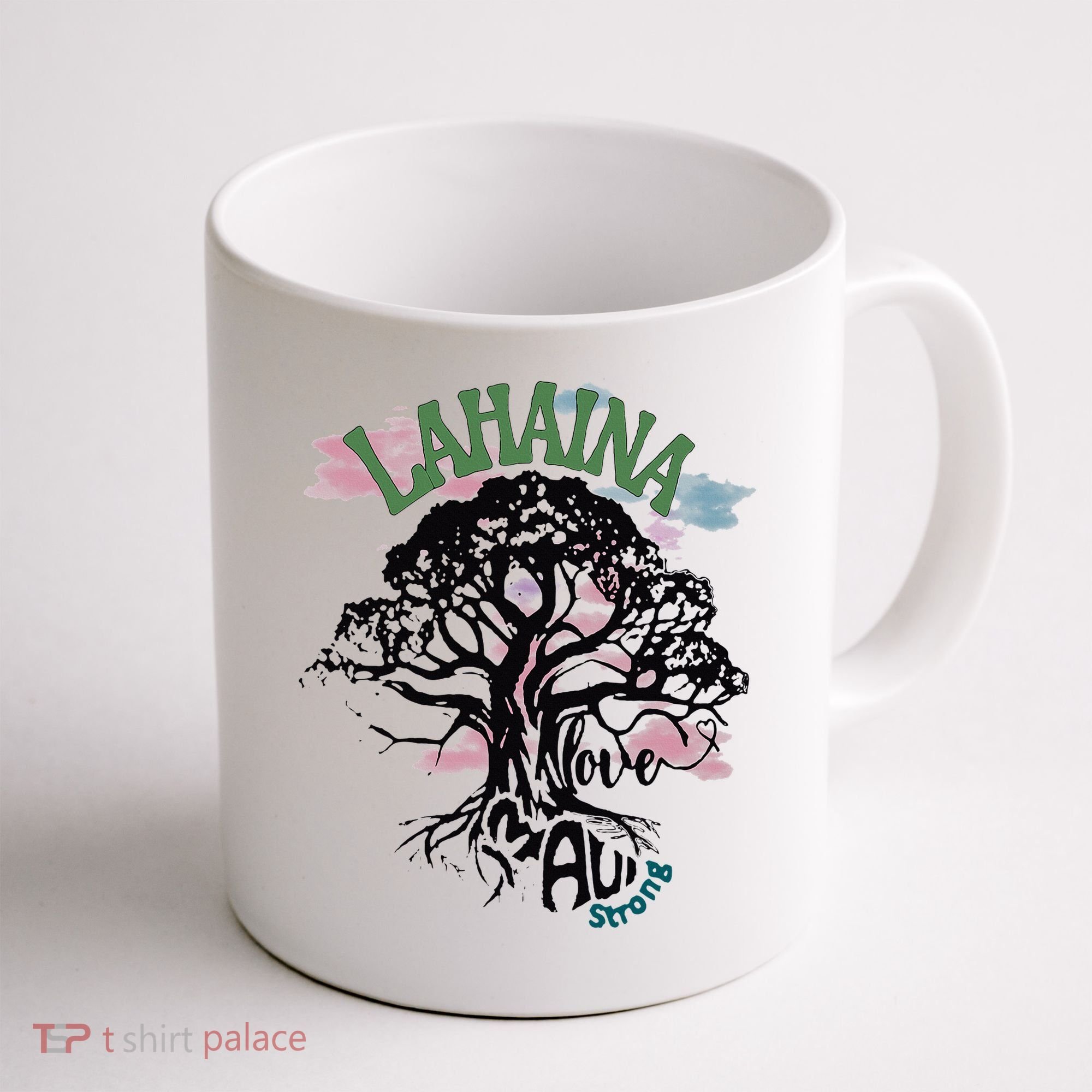 Retro Lahaina Strong Love Maui Support Hawaii Trees Coffee Mug