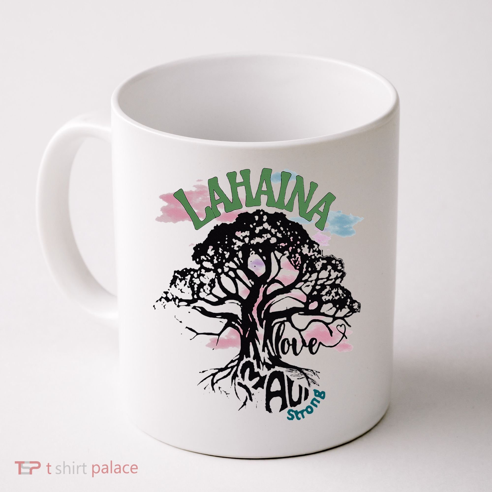 Retro Lahaina Strong Love Maui Support Hawaii Trees Coffee Mug