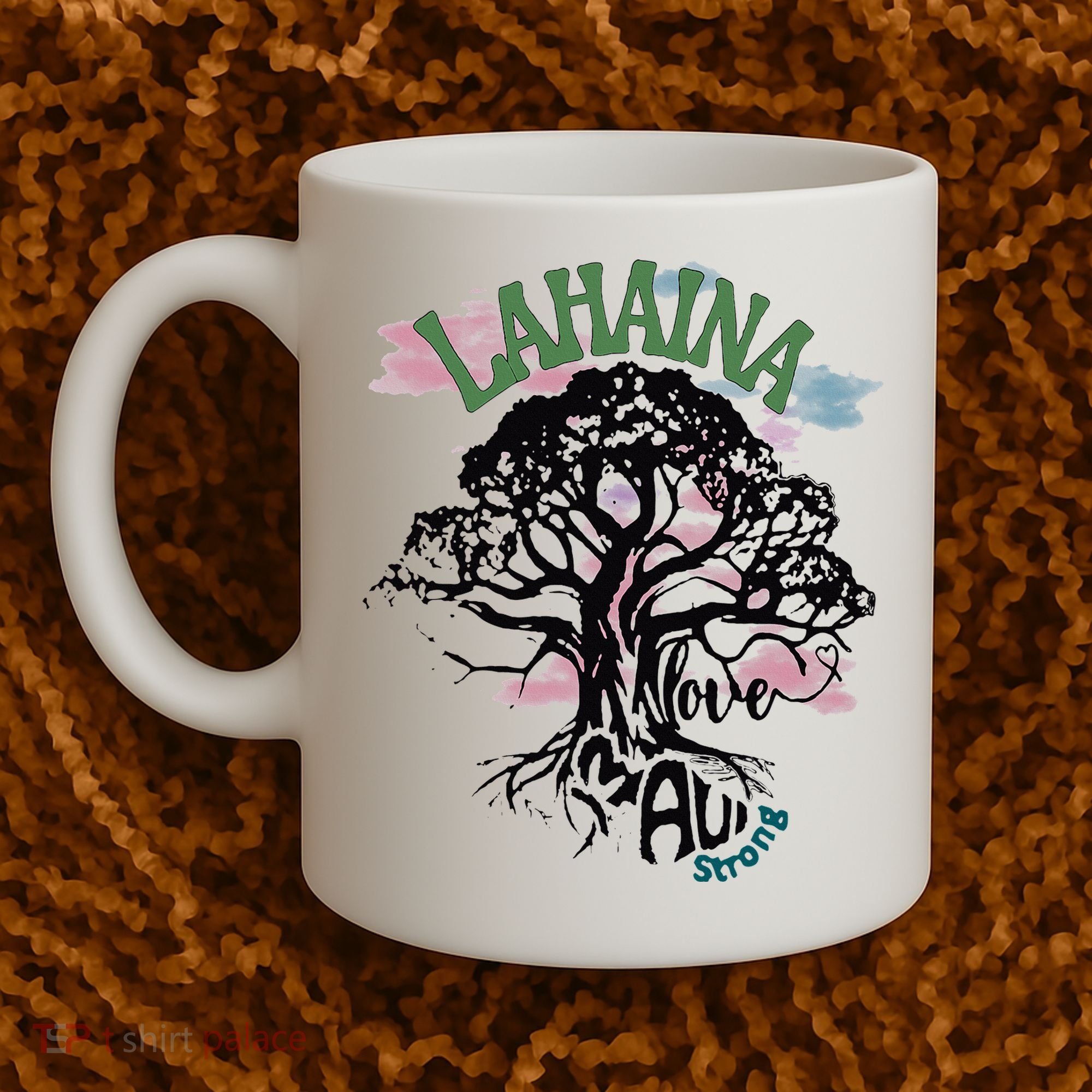 Retro Lahaina Strong Love Maui Support Hawaii Trees Coffee Mug