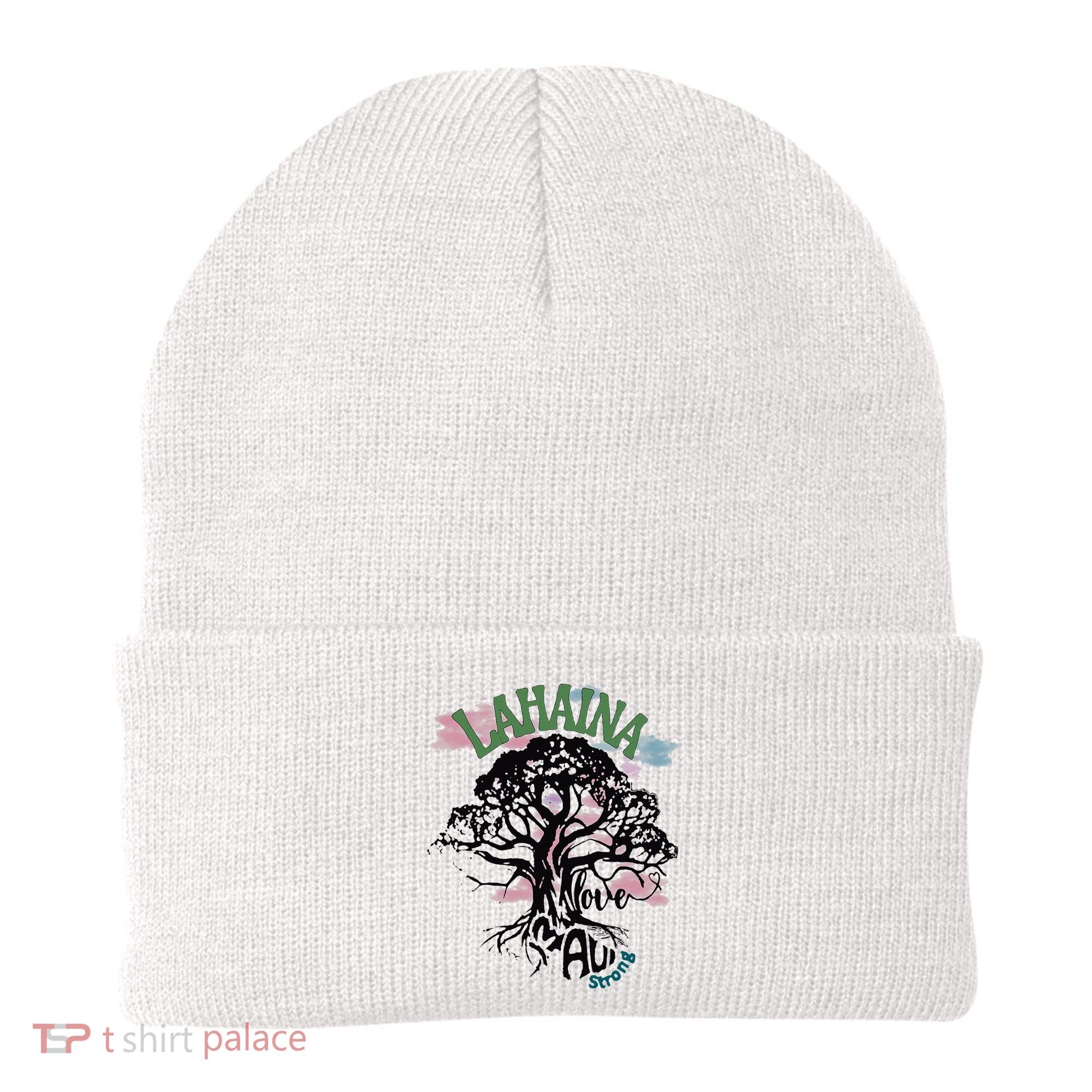 Retro Lahaina Strong Love Maui Support Hawaii Trees Beanie