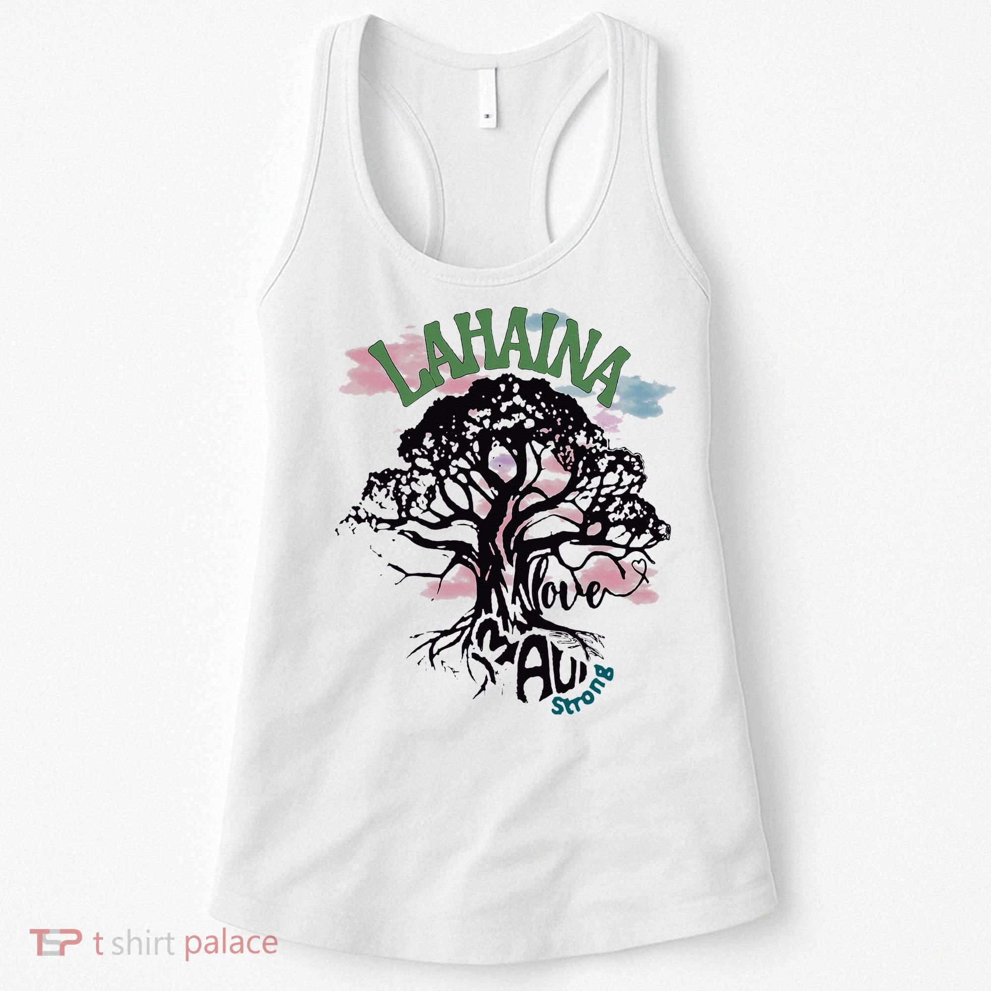 Retro Lahaina Strong Love Maui Support Hawaii Trees Women's Tank Top