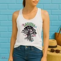 Retro Lahaina Strong Love Maui Support Hawaii Trees Women's Tank Top thumb 2