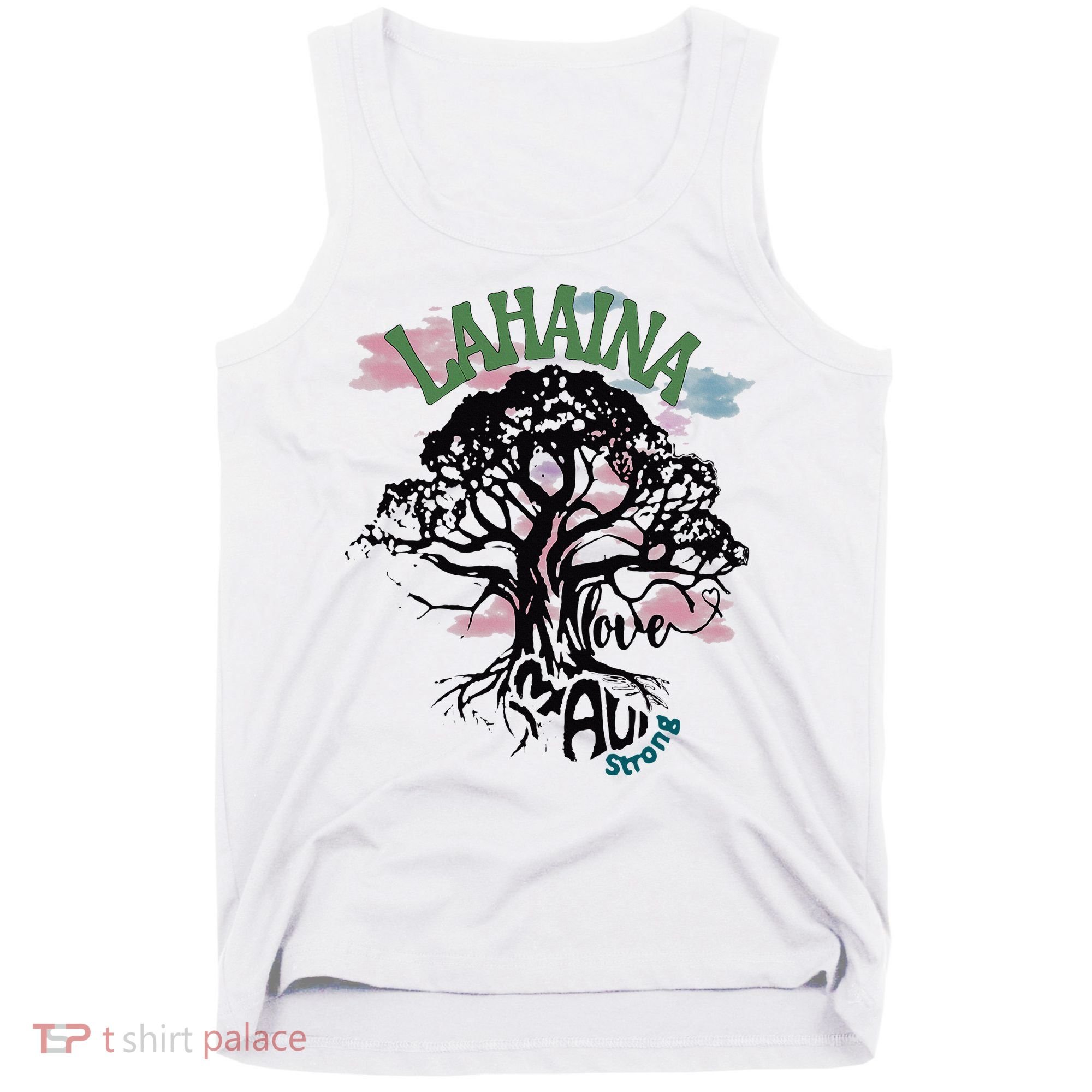 Retro Lahaina Strong Love Maui Support Hawaii Trees Tank Top