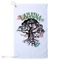 Retro Lahaina Strong Love Maui Support Hawaii Trees Golf Towel thumb 0