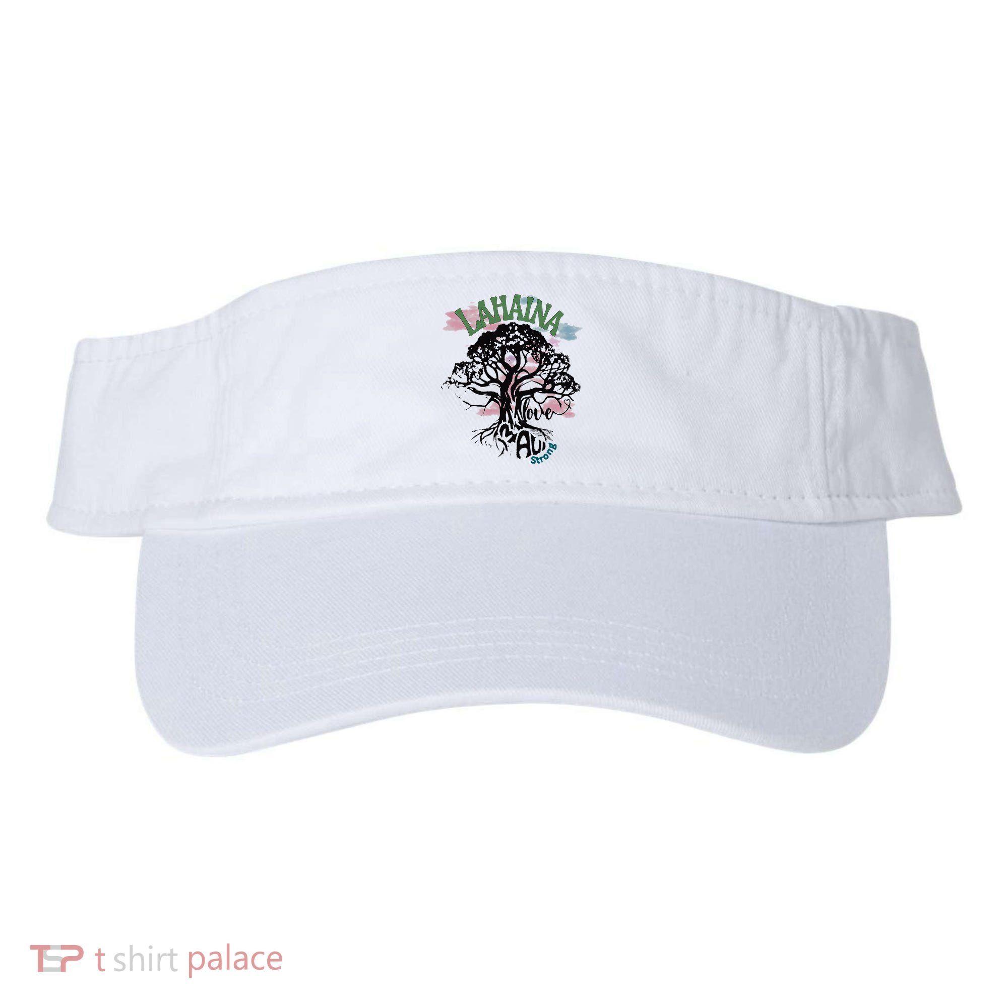 Retro Lahaina Strong Love Maui Support Hawaii Trees Visor