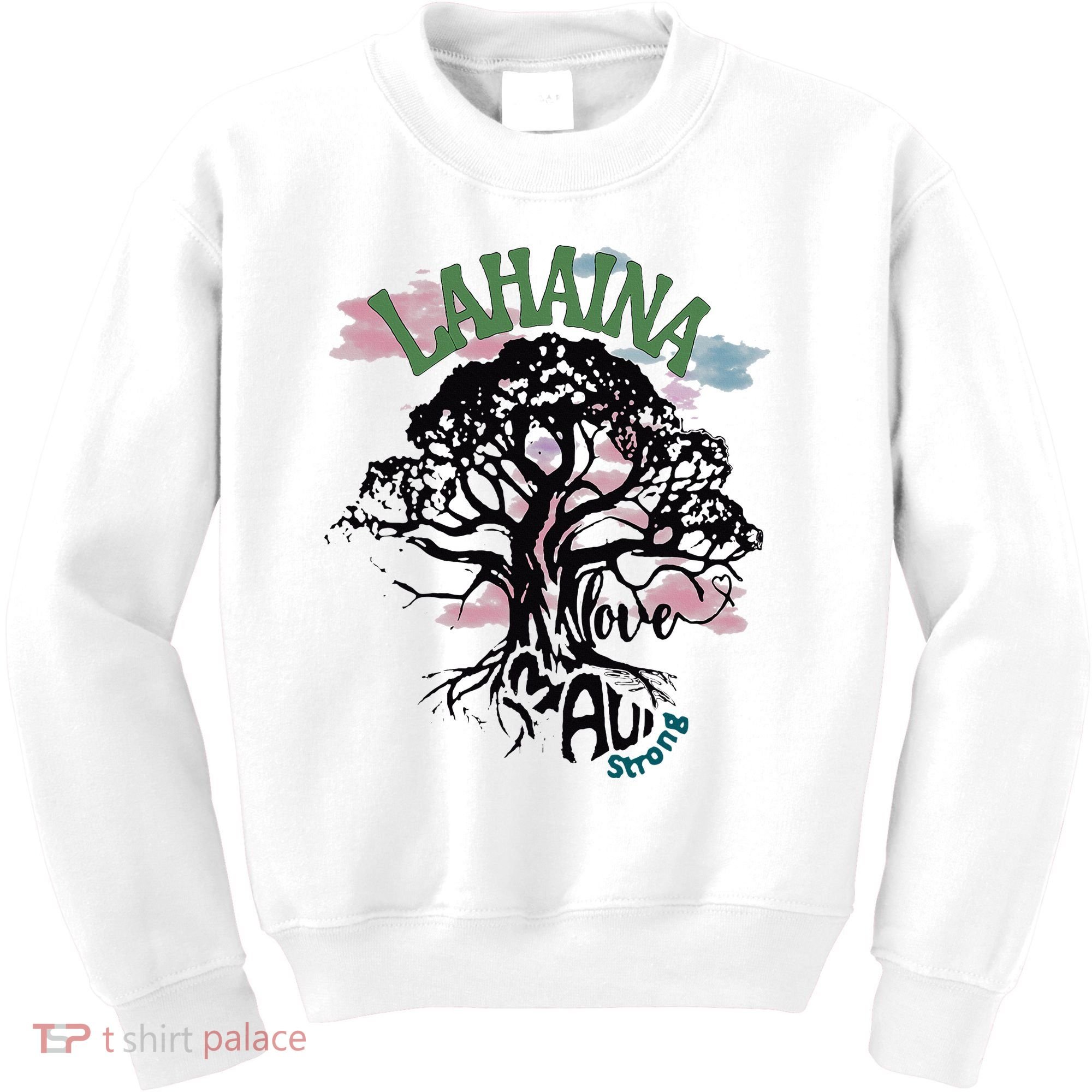 Retro Lahaina Strong Love Maui Support Hawaii Trees Kids Sweatshirt