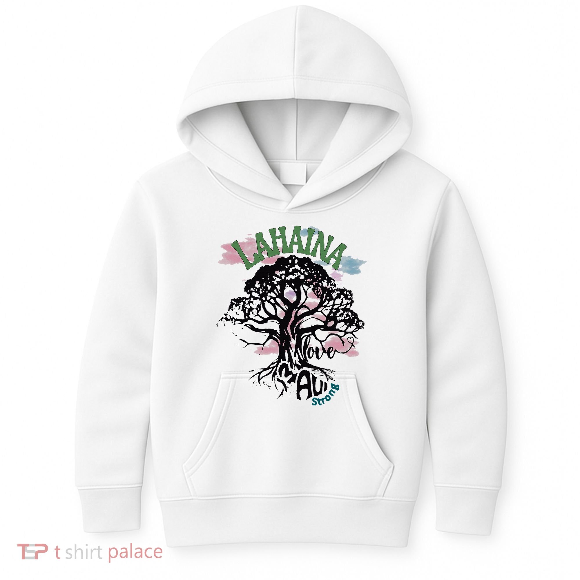 Retro Lahaina Strong Love Maui Support Hawaii Trees Kids Hoodie