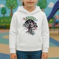 Retro Lahaina Strong Love Maui Support Hawaii Trees Kids Hoodie thumb 3