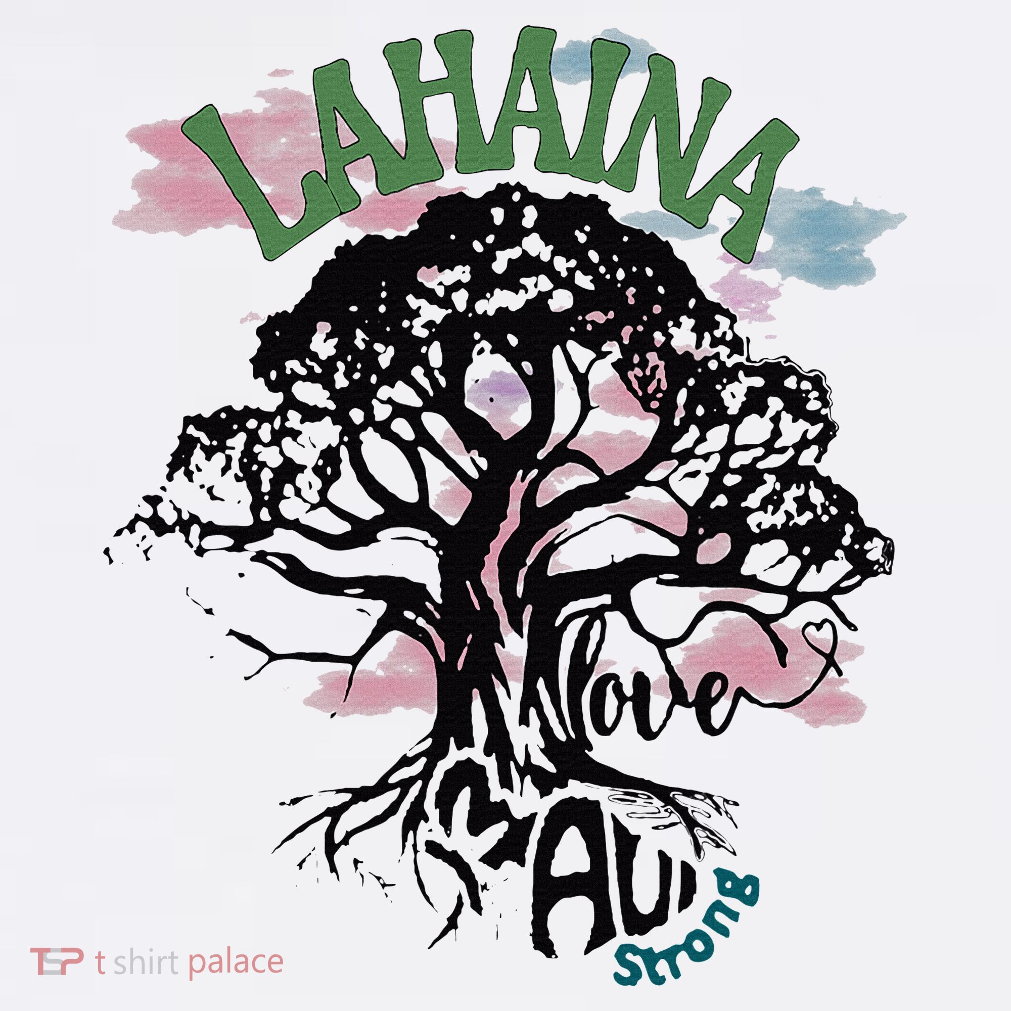 Retro Lahaina Strong Love Maui Support Hawaii Trees Kids Long Sleeve Shirt