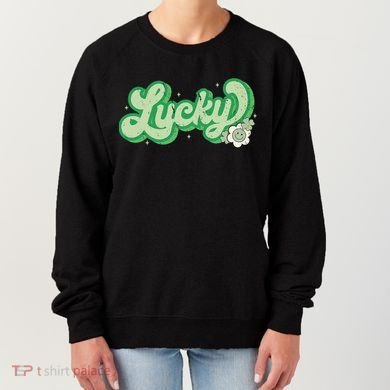 Retro Lucky St Patricks Day Irish Clover Women's Sweatshirt