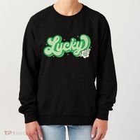 Retro Lucky St Patricks Day Irish Clover Women's Sweatshirt thumb 0