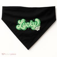 Retro Lucky St Patricks Day Irish Clover USA-Made Doggie Bandana thumb 0