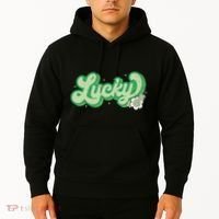 Retro Lucky St Patricks Day Irish Clover Hoodie thumb 2