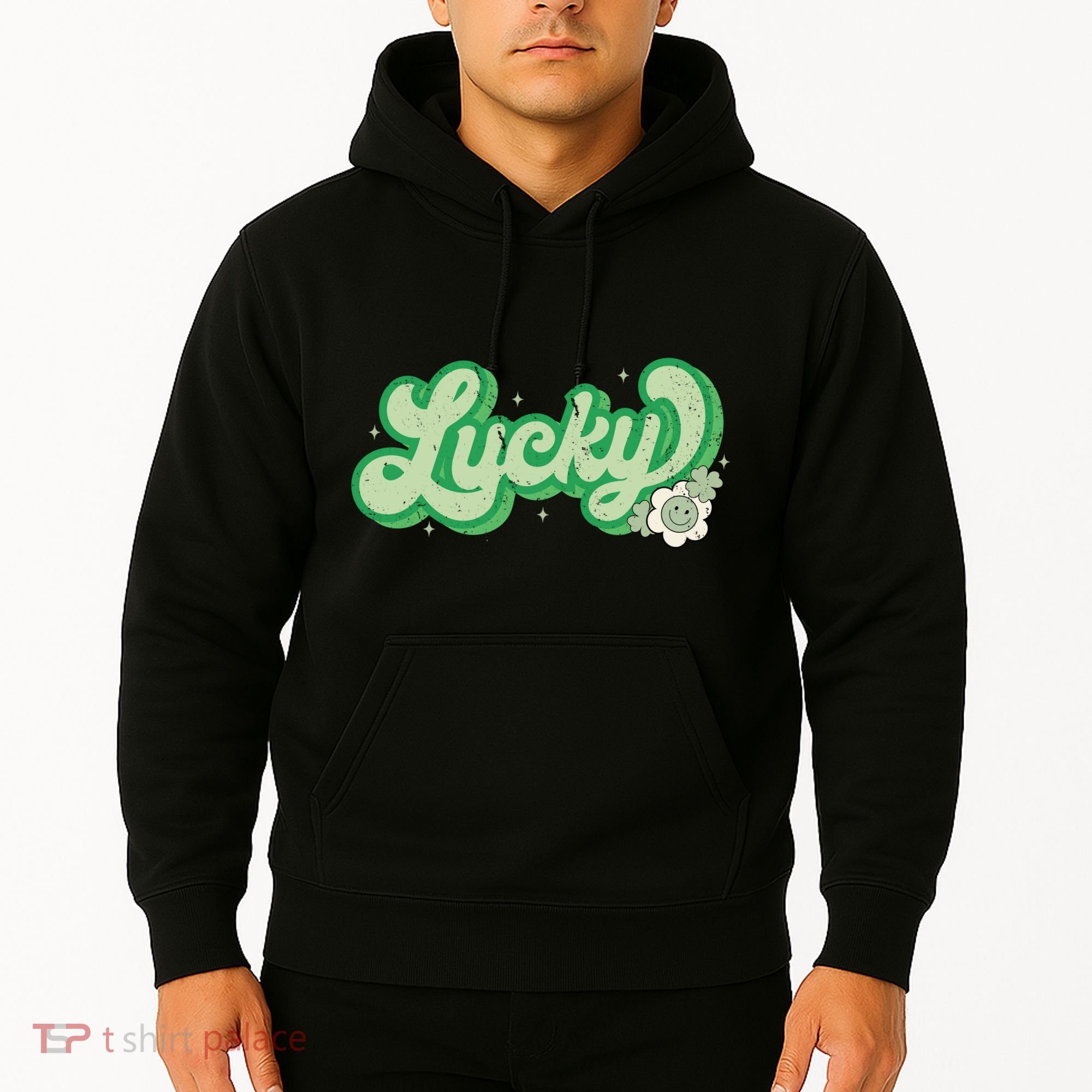 Retro Lucky St Patricks Day Irish Clover Hoodie
