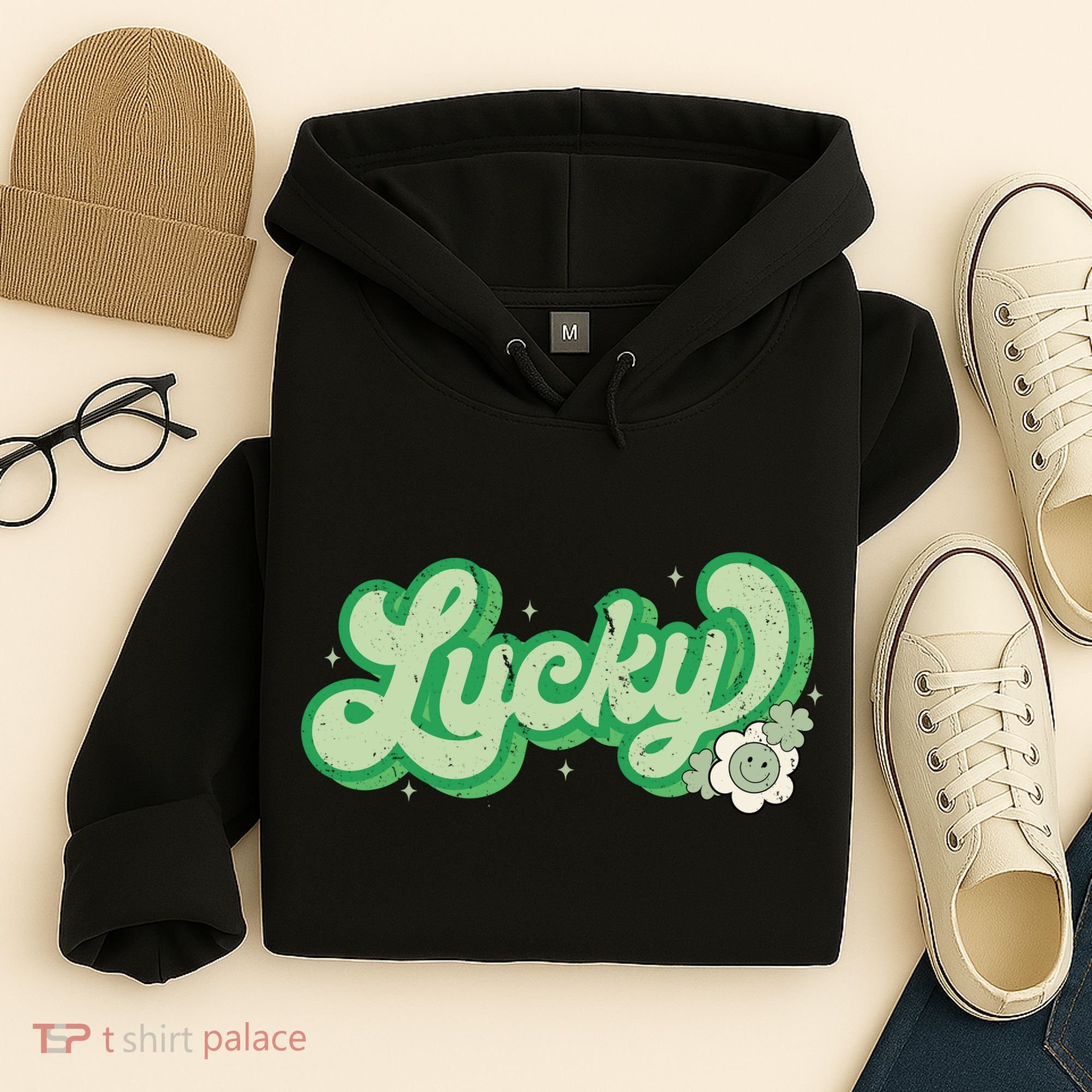 Retro Lucky St Patricks Day Irish Clover Hoodie