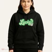 Retro Lucky St Patricks Day Irish Clover Hoodie thumb 5