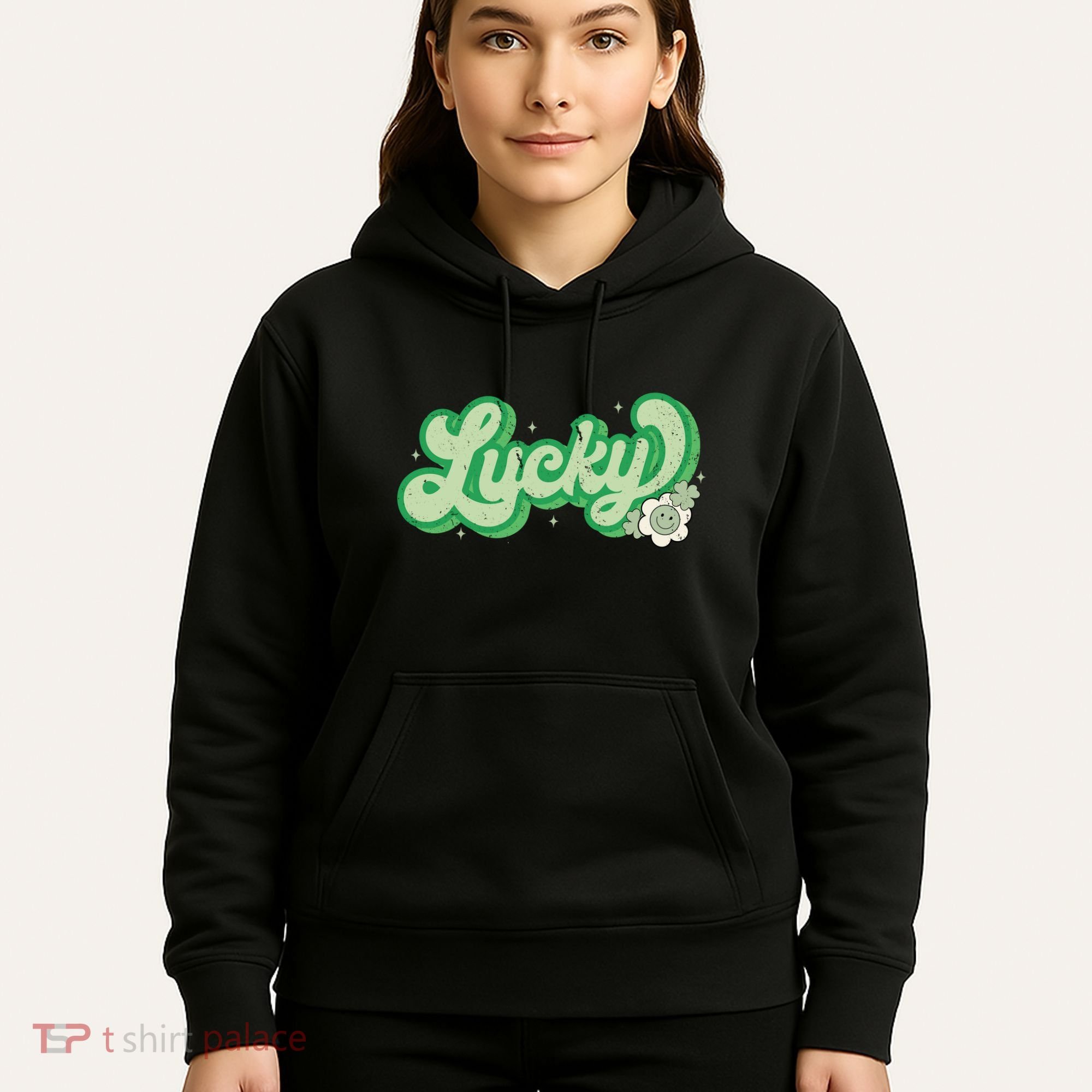 Retro Lucky St Patricks Day Irish Clover Hoodie