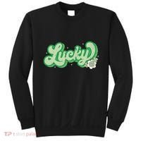 Retro Lucky St Patricks Day Irish Clover Sweatshirt thumb 0