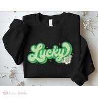 Retro Lucky St Patricks Day Irish Clover Sweatshirt thumb 2