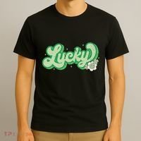 Retro Lucky St Patricks Day Irish Clover T-Shirt thumb 3