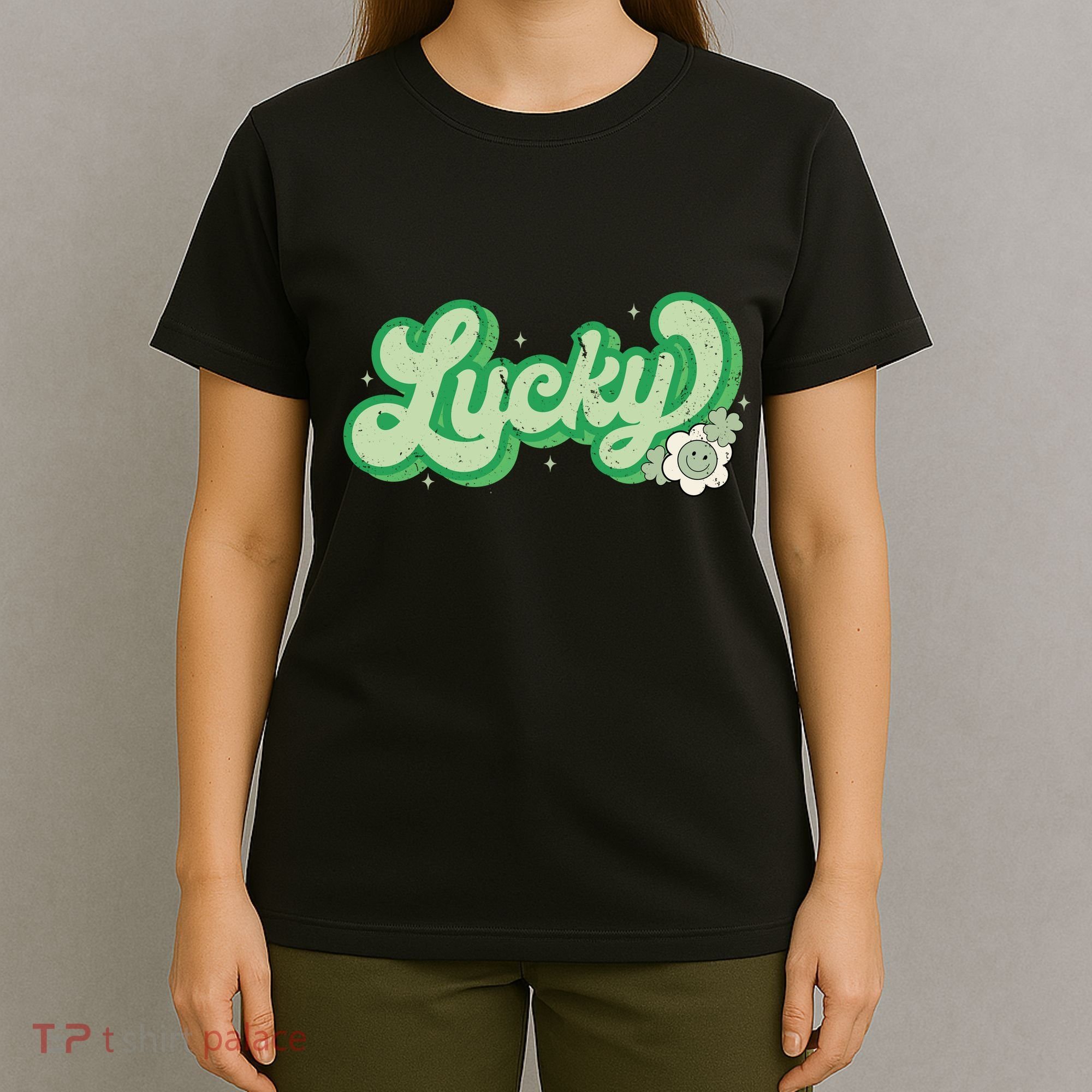 Retro Lucky St Patricks Day Irish Clover T-Shirt