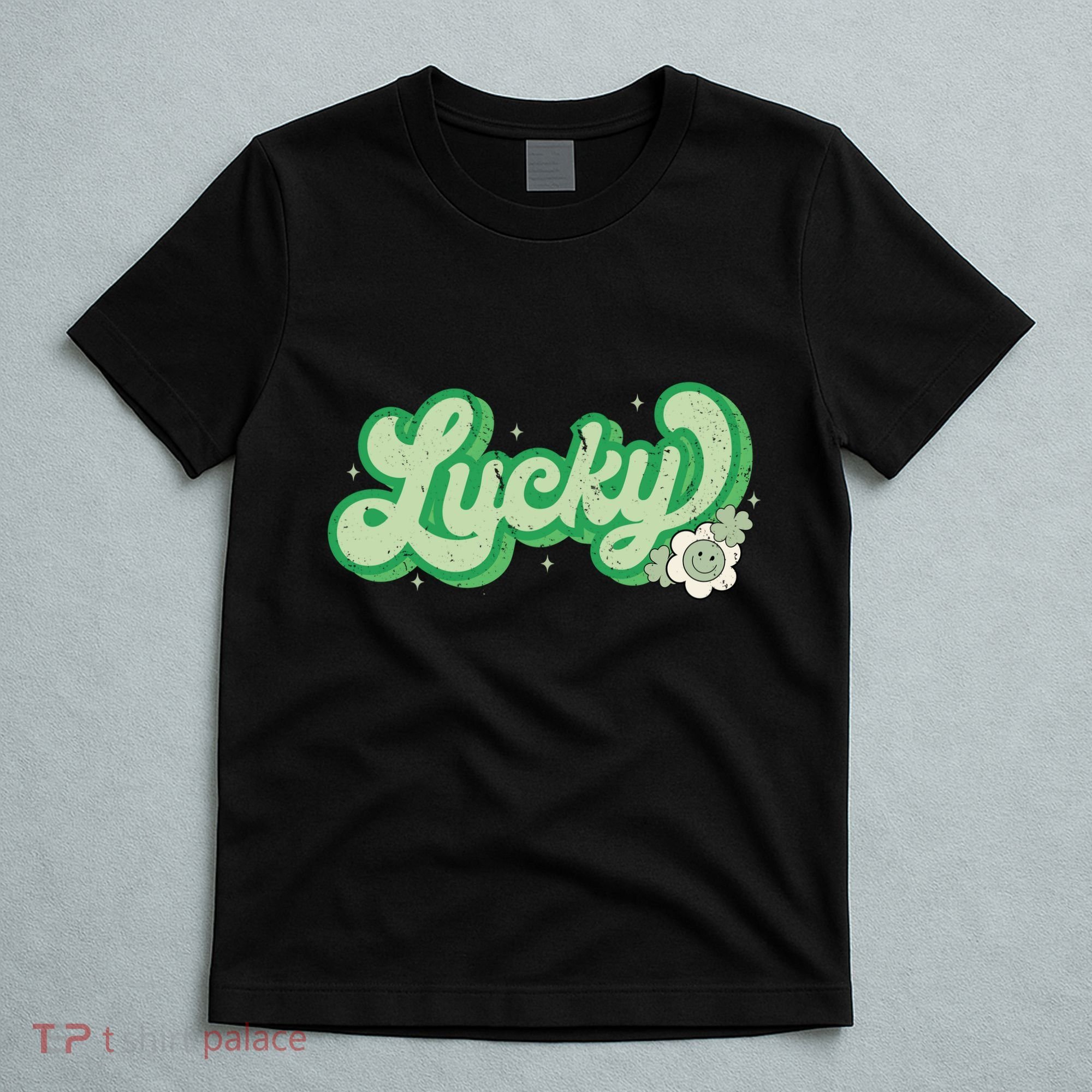 Retro Lucky St Patricks Day Irish Clover T-Shirt
