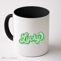 Retro Lucky St Patricks Day Irish Clover Coffee Mug thumb 0