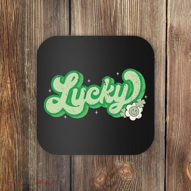 Retro Lucky St Patricks Day Irish Clover Coaster