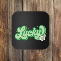 Retro Lucky St Patricks Day Irish Clover Coaster thumb 0