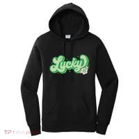 Retro Lucky St Patricks Day Irish Clover Women's Hoodie thumb 0