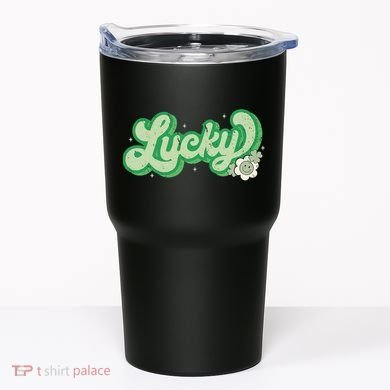 Retro Lucky St Patricks Day Irish Clover Tumbler