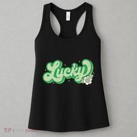 Retro Lucky St Patricks Day Irish Clover Women's Tank Top thumb 3